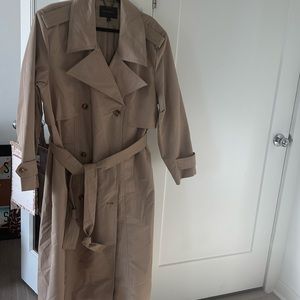 Banana Republic Tan Brown Double Breasted Oversized Belted Trench Coat sz XL